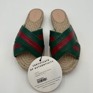 Gucci Red & Green Espadrilles
